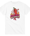 T-shirt med en chili i brudslöja och texten Snart gift, fortfarande het