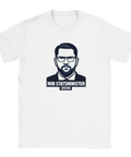 Jimmie Åkesson porträtt med texten "MIN STATSMINISTER 2026" på vit t-shirt.