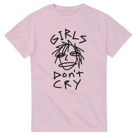 Minimalistisk graffiti-design med ett charmigt ansikte och citat – rosa t-shirt