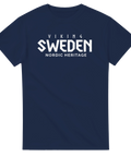 Viking Sweden Nordic Heritage i runstil – marinblå t-shirt med tryck