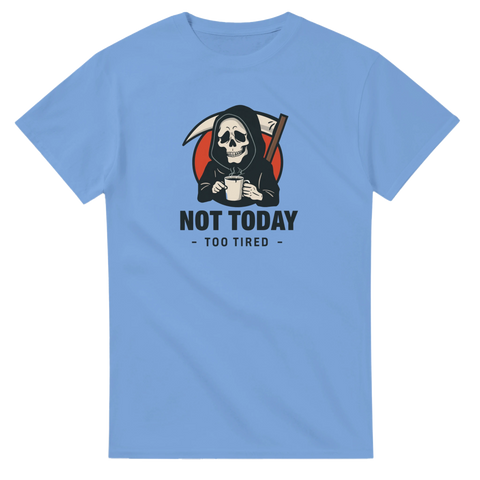 Sarkastiskt tryck på t-shirt som visar en lieman med attityd.
