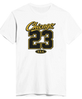 Vit t-shirt med grafiskt Chicago 23 motiv i amerikansk basketstil