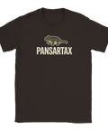 Brun t-shirt med kaxig och satirisk tolkning av en pansartax