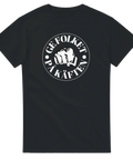 t-shirt Ge folket på käften svart med knytnäve och cirkelformad text