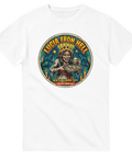 Lucia From Hell motiv i retro illustrerad stil – vit t-shirt med tryck