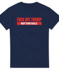 Marinblå t-shirt med politiskt statement tryck i röd färg