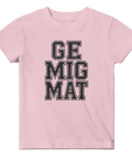 Rosa baby t-shirt med humoristiskt tryck för små matälskare