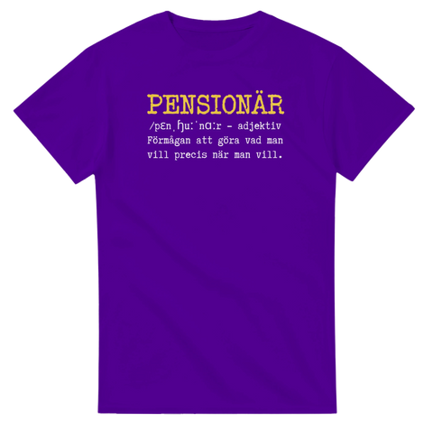 Humoristisk förklaring av pensionär med snygg typografi – grafisk t-shirt