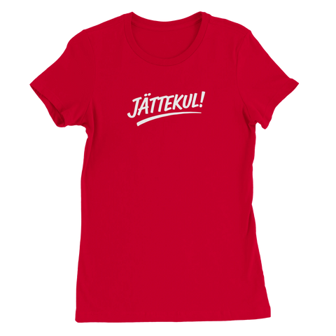 Rolig text "Jättekul" på dam t-shirt premium