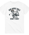 Illustration av skelett i golfkeps med citat – t-shirt för golfentusiaster