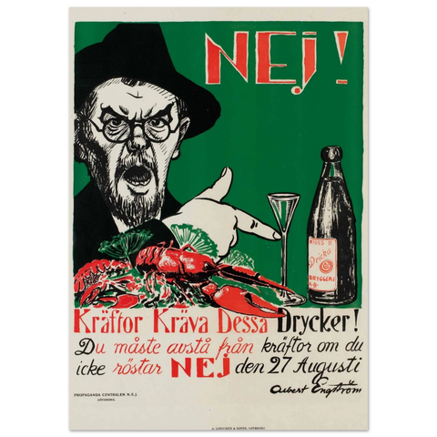 Klassisk poster med reaktion mot nykterhetsrörelsen