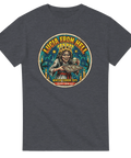 Satirisk Lucia med brinnande ljuskrona och vintage estetik – t-shirt i antracit