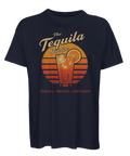 Retro illustration av en Tequila Sunrise drink med solnedgång – grafisk t-shirt