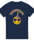 T-shirt med glad smiley i partyhatt och texten "Festpatrullen"