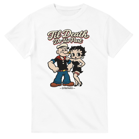 Popeye och Betty Boop "Til Death Do Us Part" retro t-shirt.