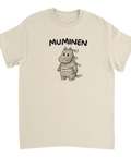 Kreativ ordvits på en känd karaktär som mumie – grafisk illustration på t-shirt
