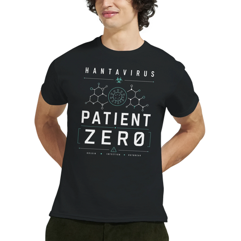 Dystopisk Patient Zero design med tekniska symboler – t-shirt med attityd