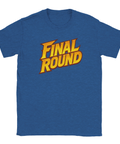 T-shirt med texten "Final Round" i retro arkadstil i gult och orange, inspirerat av fightingspel