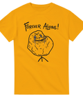 Gul t-shirt med Forever Alone meme