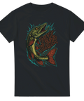 Grafisk T-shirt av en gädda. Pike Slayer. Shirty.se