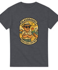 Mörkgrå t-shirt med humoristisk illustration av man med solglasögon, glass och texten "Glassrasist – Bara vanilj sen 1987"