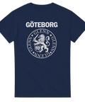 Marinblå t-shirt med Göteborgs-text och fyra Glenn runt lejonemblem