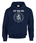 Marinblå hoodie med texten “GÖTEBORG” och ett lejonemblem med namnet GLENN