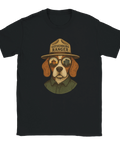 Beagle med ranger-hatt och solglasögon som speglar Skansen Kronan och Gothia Towers – t-shirtmotiv