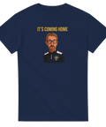 Marinblå t-shirt med tecknad svensk fotbollstränare Graham Potter och texten It’s Coming Home