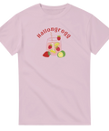 T-shirt med ett glas grogg med hallon och lime och texten "Hallongrogg"