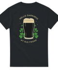 T-shirt med pint mörk stout och texten Hello Darkness My Old Friend