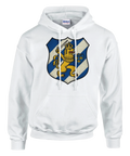 Vit hoodie med Göteborgs blåvita lejon i stadsvapensköld