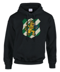 Svart hoodie med Göteborgs lejon i grön-vit sköld 