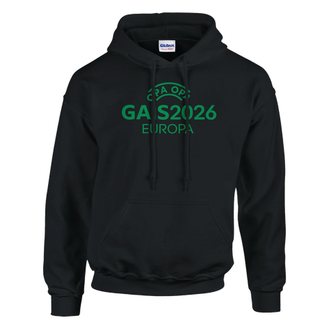 svart hoodie med grön text opa opa gais 2026 europa