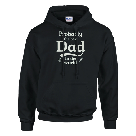 svart hoodie med texten probably the best dad in the world