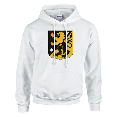 Hoodie med Västergötlands landskapsvapen – gyllene sköld och svart lejon