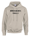 Hörbarhet: Nolla hoodie med svart text – beige