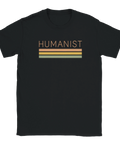 T-shirt med texten HUMANIST i retrodesign – svart t-shirt