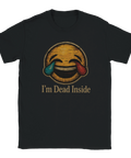 T-shirt med sliten emoji som gråtskrattar och texten "I’m Dead Inside"