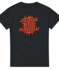Jag har ätit pannkaka t-shirt – svart med röd text citat från Yrrol