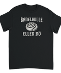 Kanelbulle eller dö t-shirt med gotisk text – svart
