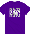 Lila t-shirt med Karaoke King illustration och mikrofon-symbol
