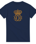 Karl XII Kronchiffer t-shirt med krona och monogram – marinblå
