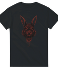 Svart t-shirt med blodig vampyrkanin i röd grafik