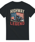 Highway Legend T-shirt med lastbil och USA-flagga