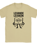 T-shirt med arg tecknad bok och texten "LEVANDE LEXIKON" ovanför