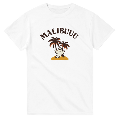 T-shirt med spöke och parodi på Malibu