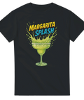 Rolig t-shirt med texten "Margarita Splash" och stänk från ett margaritaglas