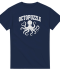 Octopuzzle t-shirt med humoristiskt bläckfiskmotiv och ordvits