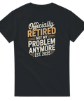 Officially Retired 2025 t-shirt med humoristisk text – svart